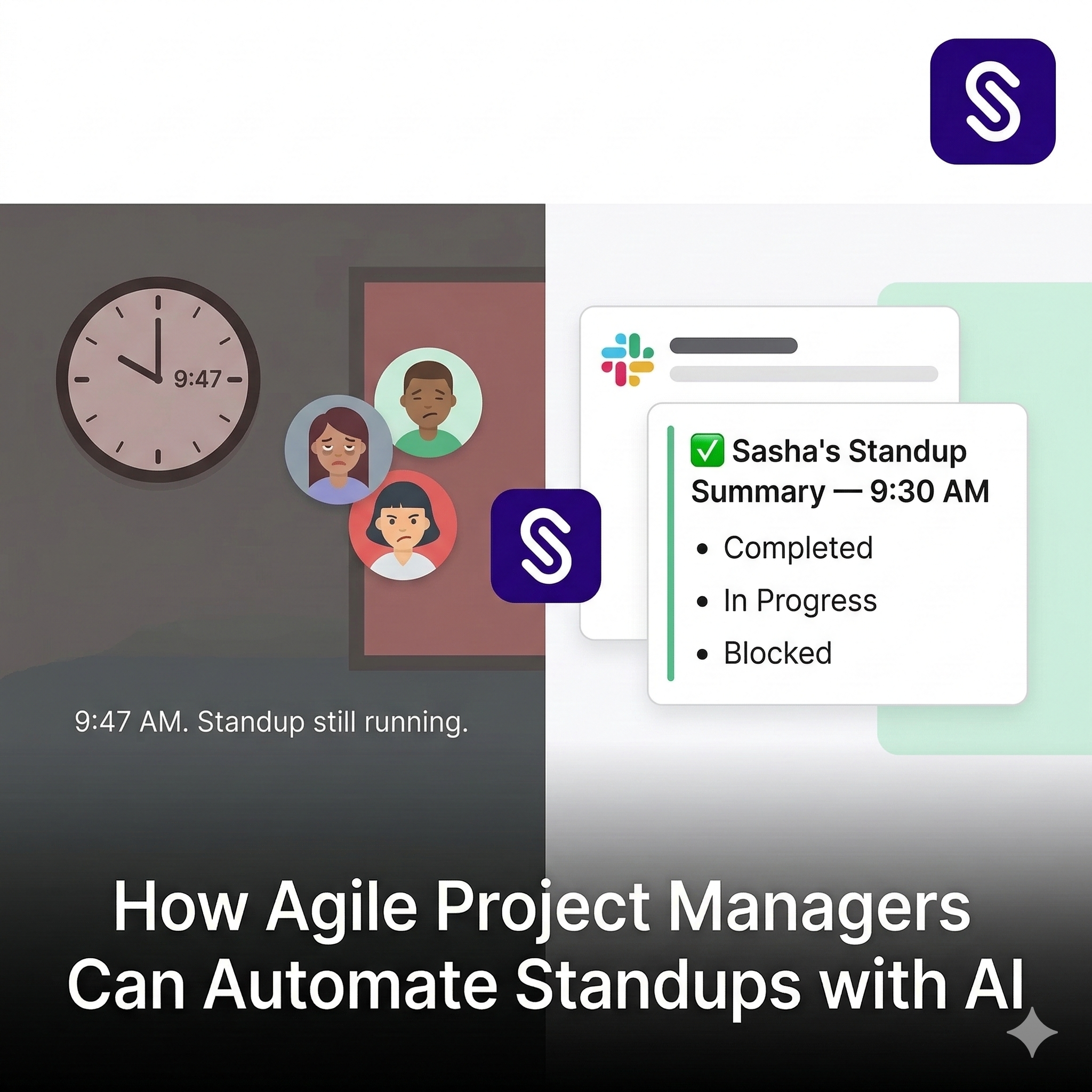Agile project manager automating daily standups with AI standup tool Scrummer