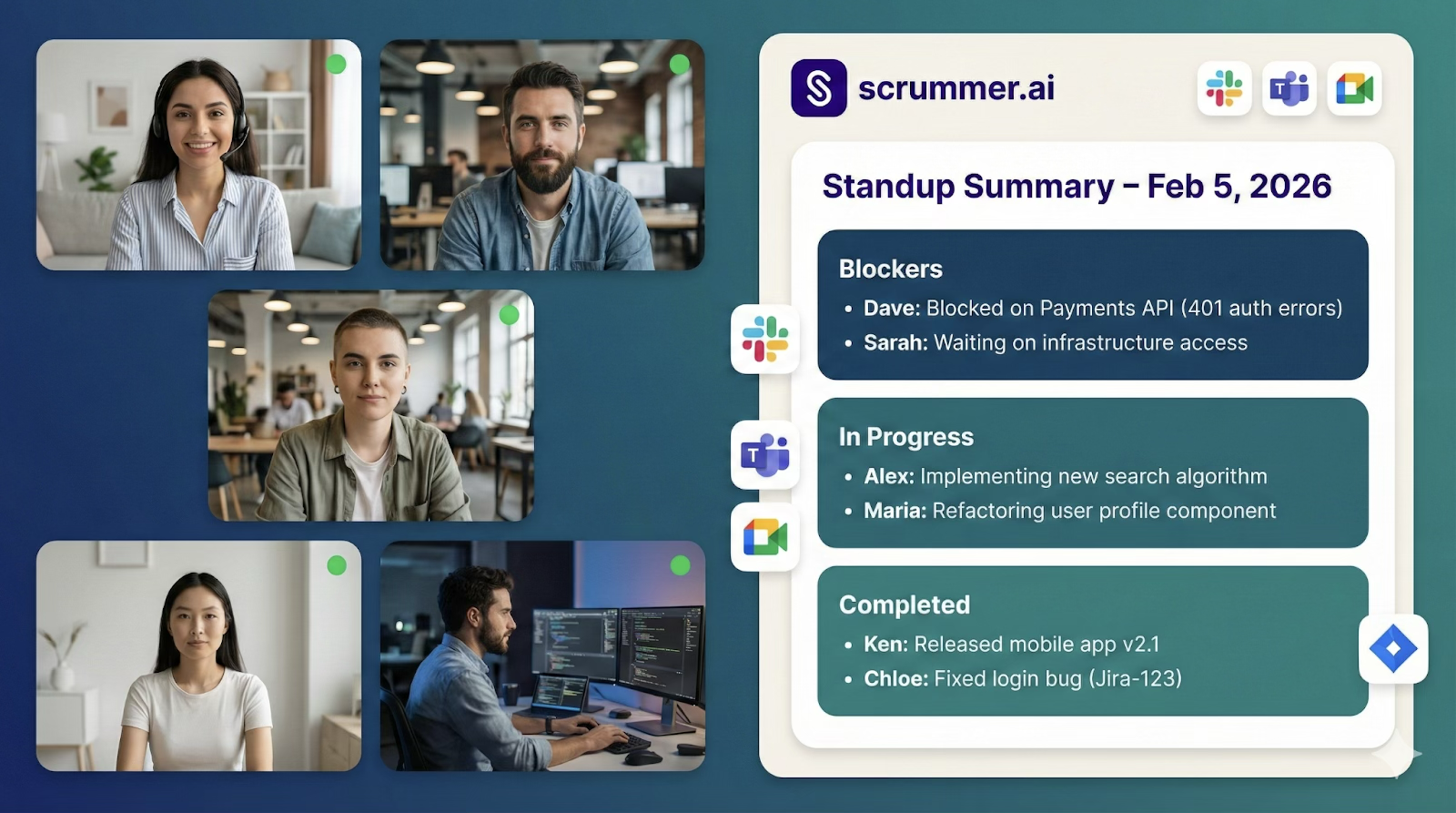Engineering manager overwhelmed by multiple messages and tasks representing the coordination tax after standup.
